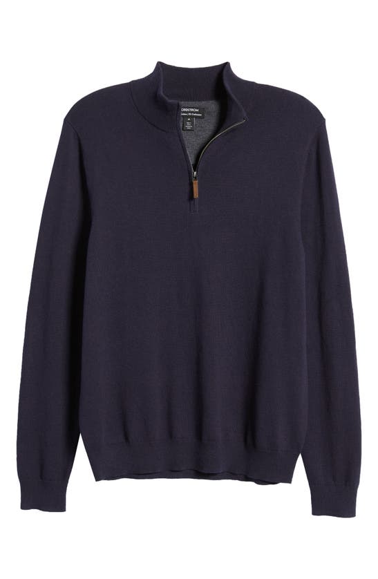 Nordstrom Half Zip Cotton & Cashmere Pullover Sweater In Navy Night