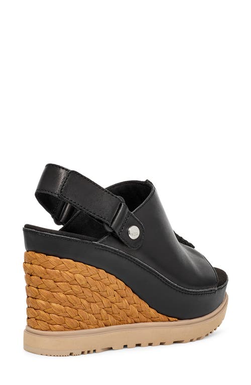 Ugg Abbot Wedge Slingback Sandal In Black