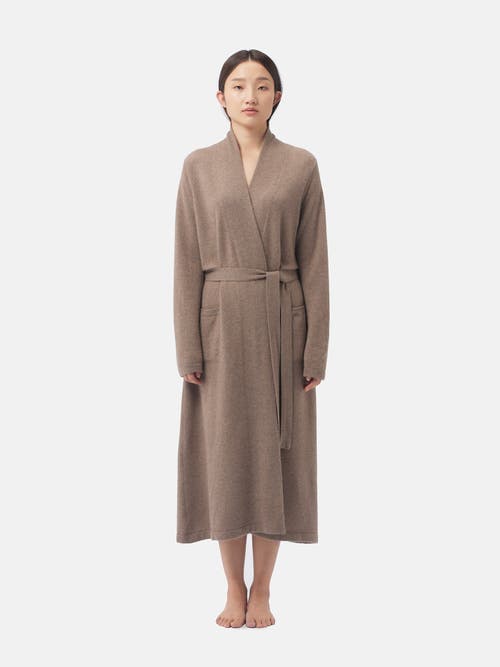 Shop Gobi Cashmere Long Cashmere Robe In Taupe