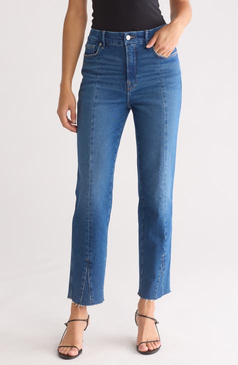 Good Curve High Waist Distressed Straight Leg Jeans (Indigo337) (Regular & Plus)