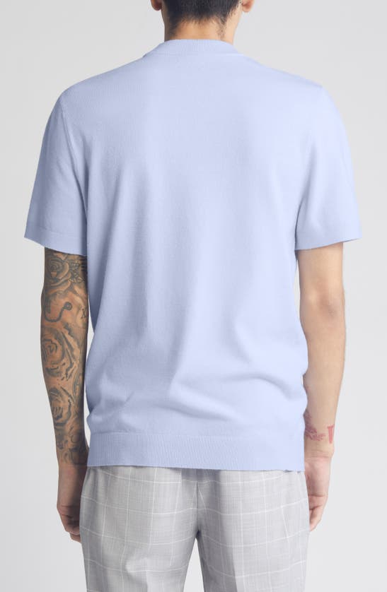 Open Edit Short Sleeve Sweater In Blue Xenon