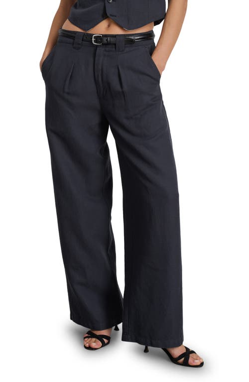 Alex Mill Madeline Pleated Twill Wide Leg Trousers Washed Black at Nordstrom,