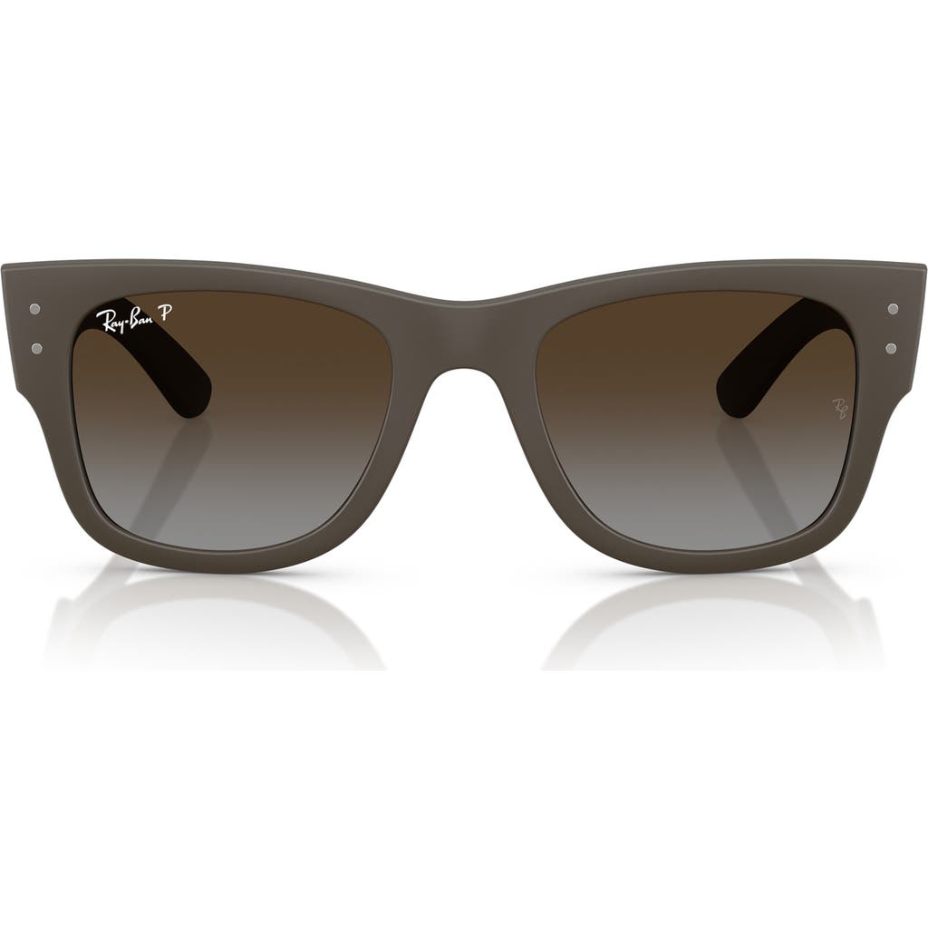 Ray Ban Ray-ban Mega Wayfarer Liteforce 50mm Polarized Square Sunglasses In Brown Gradient