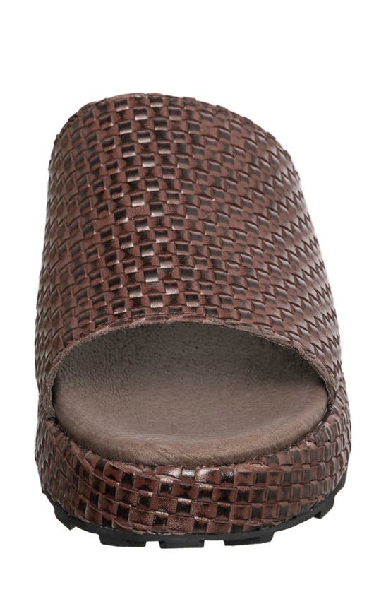 Antelope Brea Woven Leather Slide Sandal In Coffee Leather