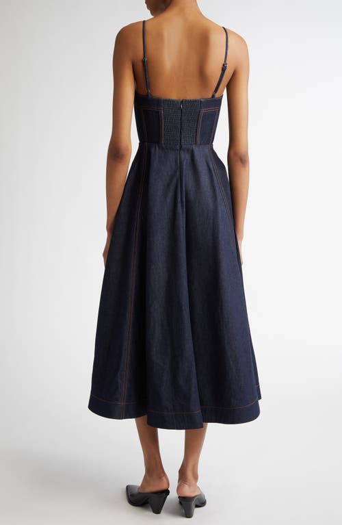 Zimmermann Womens Night Sky Crush Corset Denim Midi Dress In Night Sky