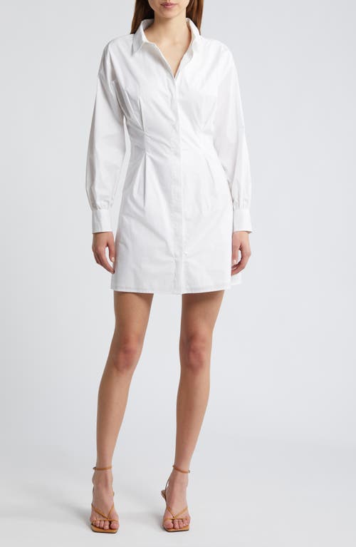 Frame Pleated Organic Cotton Shirtdress In White