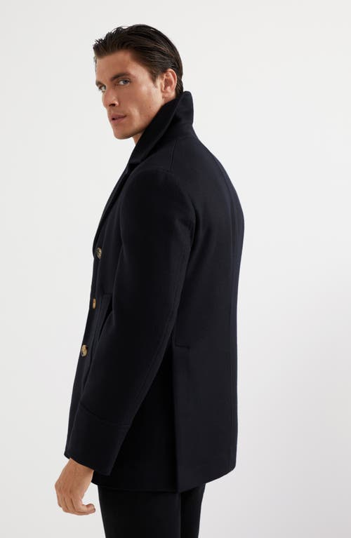 Shop Brunello Cucinelli Beaver Caban Jacket In Black