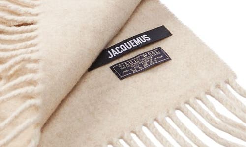 Shop Jacquemus L'écharpe  Wool Scarf In Multi-beige 015