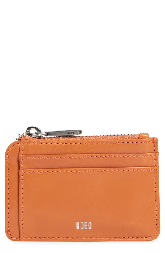 Hobo Kai Leather Cardholder In Orange