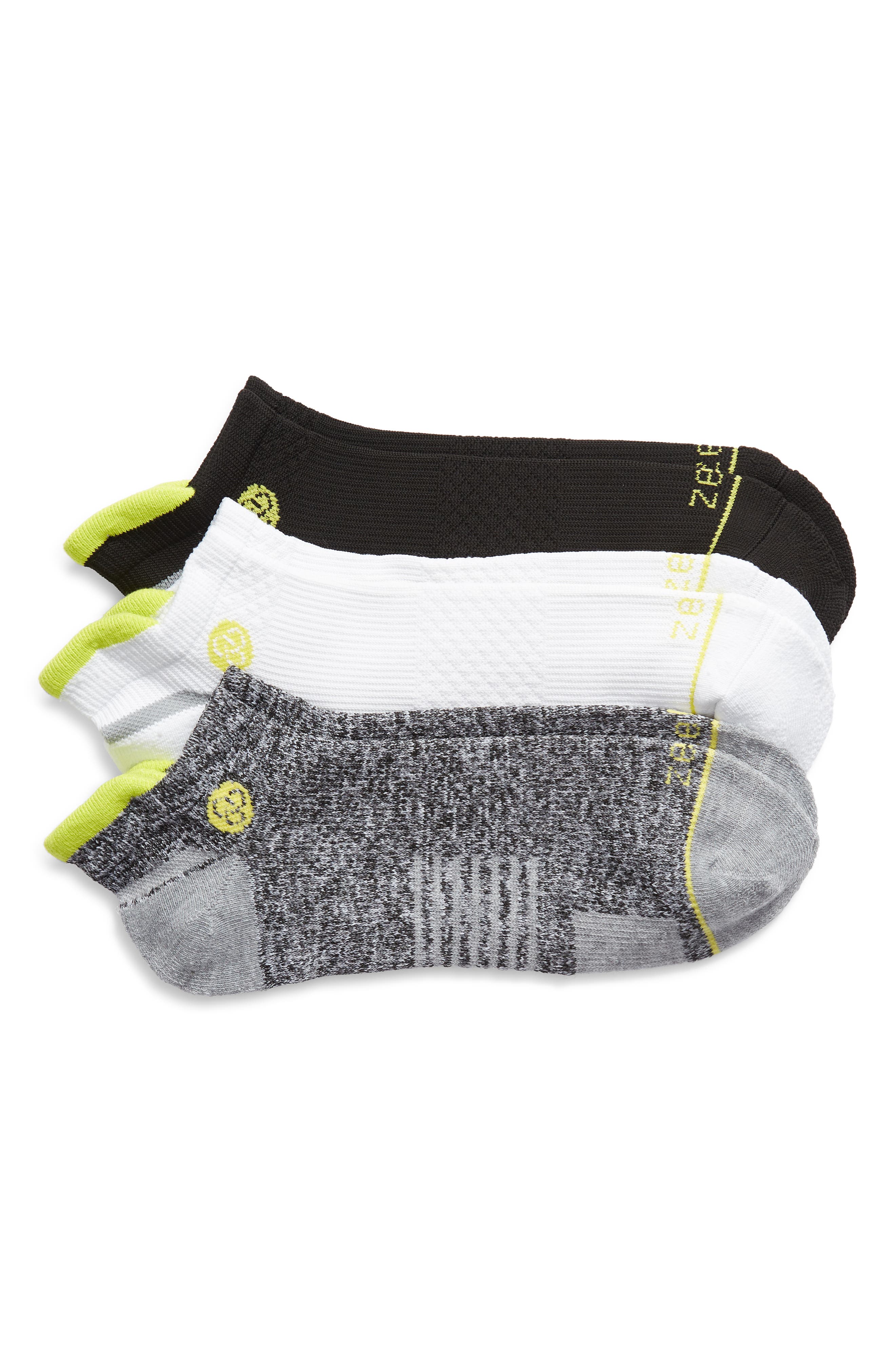 Zella Men's Motion 3-Pack Ankle Socks 