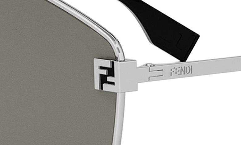 Shop Fendi The  Sky Mask Sunglasses In Shiny Palladium / Smoke Mirror