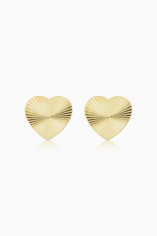 Oradina Heartthrob Studs In Yellow Gold