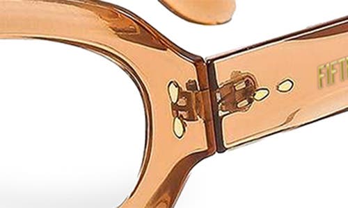 Fifth & Ninth Oslo 48mm Oval Blue Light Blocking Glasses In Transparent Tan/clear