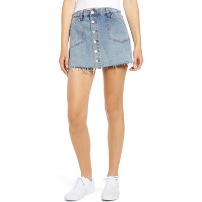 Blanknyc Button Front Denim Miniskirt, Blue