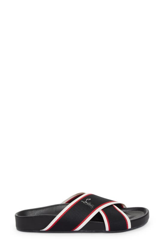Shop Christian Louboutin Hot Cross Bizz Slide Sandal In Black/ Multi