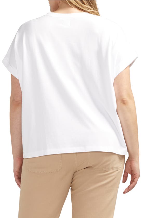 Jag Jeans Jag Drapey Cuff Cotton & Modal T-shirt In White
