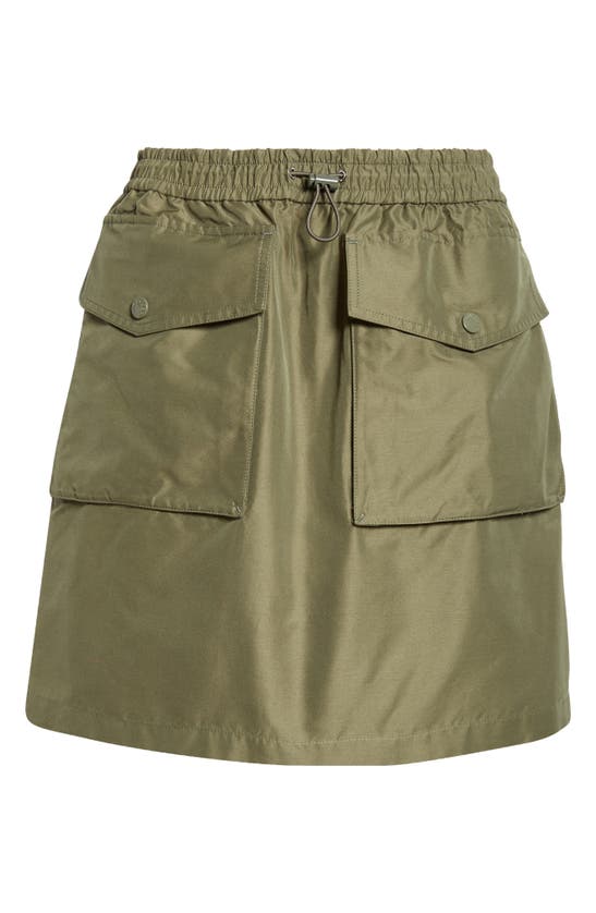 Shop Moncler Drawcord Waist Cargo Miniskirt In Russian Olive