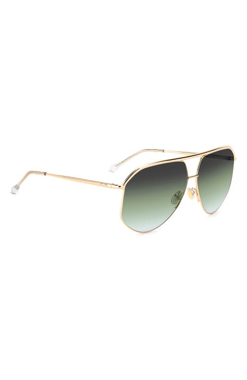 Isabel Marant Wild Metal 64mm Gradient Oversize Aviator Sunglasses In Rose Gold/gray Green