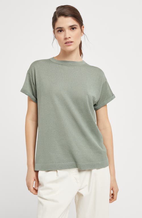 Shop Brunello Cucinelli Cashmere And Silk Lightweight Sweater In Mint Green