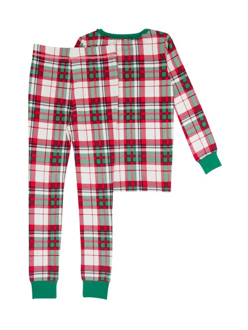 Rufflebutts Modal Blend Girls Ruffle Long Sleeve Pajama Set In Dashing Dreams Plaid