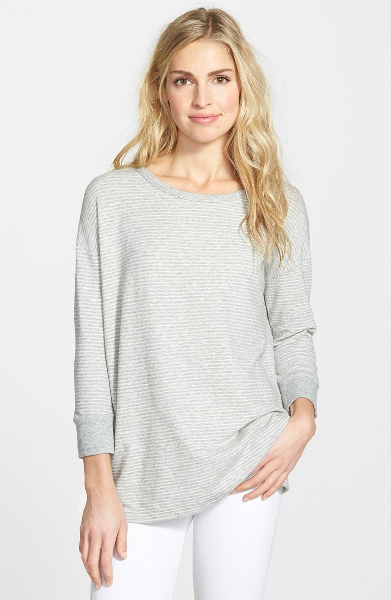 James Perse French Terry Stripe Pullover | Nordstrom