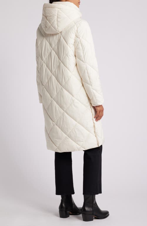 Shop Sam Edelman Hooded Quilted Coat In Modern Ivory