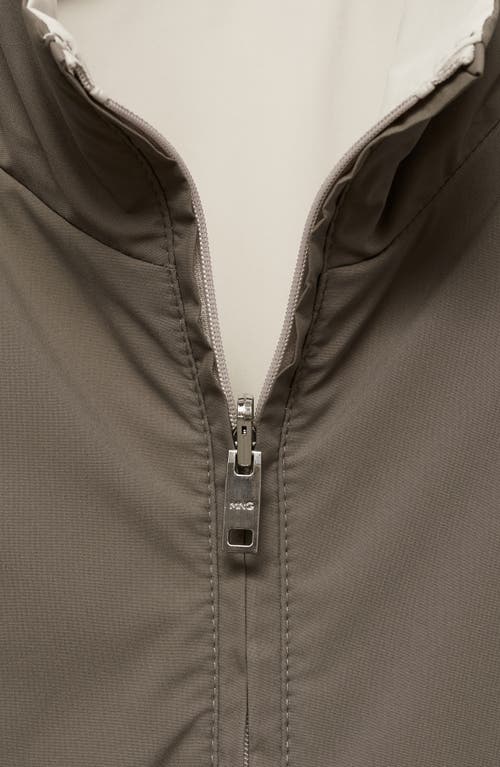 Shop Mango Water Repellent Reversible Vest In Khaki