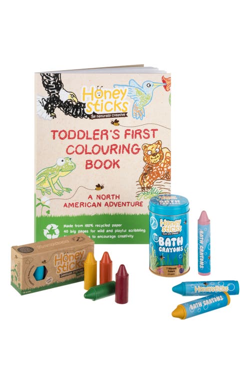HONEYSTICKS The Busy Bee Coloring Book & Beeswax Crayon Set in Assorted at Nordstrom