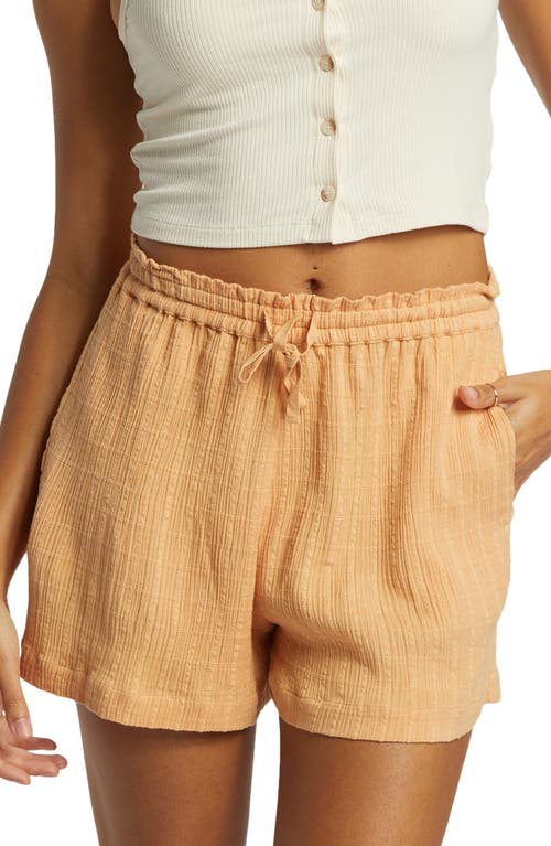 Shop Billabong Sunset Crinkle Drawstring Waist Shorts In Baked Clay