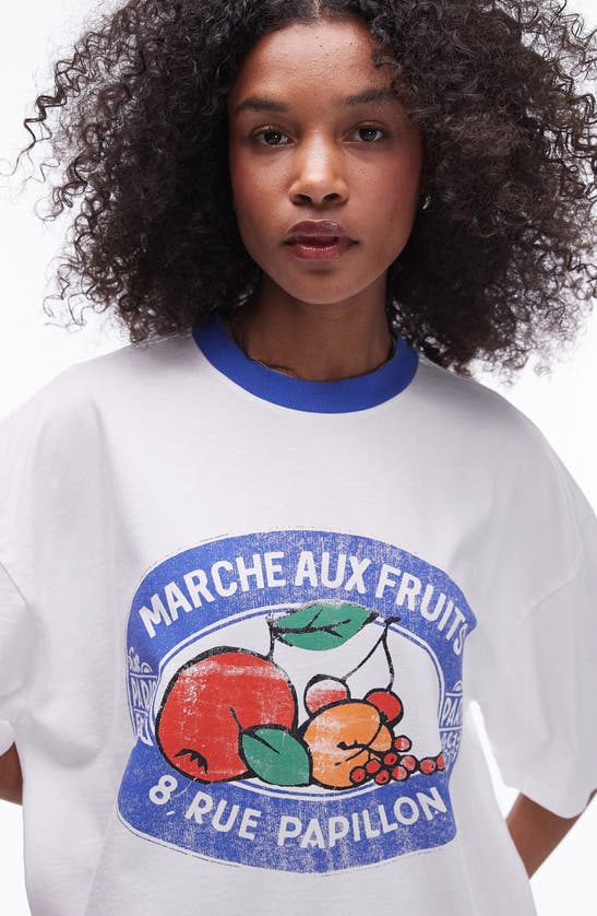 Shop Topshop Still Life Produce Graphic T-shirt In Cream