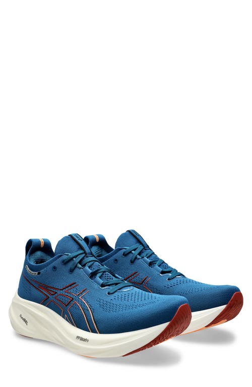 ASICS® GEL-NIMBUS® 26 Running Shoe in Rich Navy/Faded Orange 