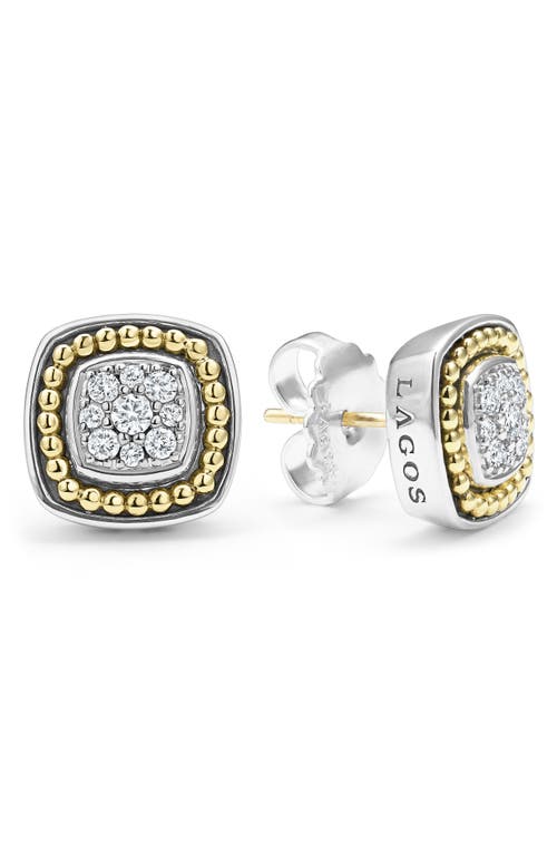 LAGOS Rittenhouse Diamond Pavé Stud Earrings in Silver at Nordstrom