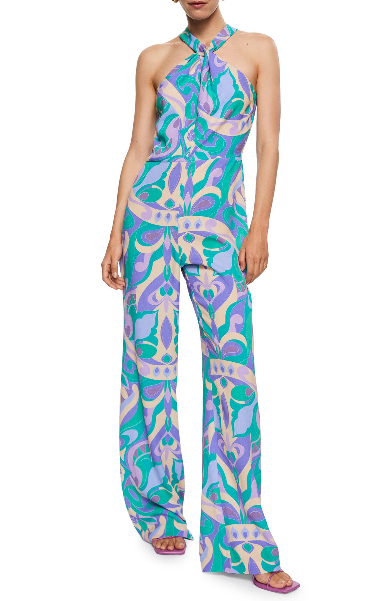 Johanna Ortiz Printed Cotton Jumpsuit in Blue Womens Clothing Jumpsuits and rompers Full-length jumpsuits and rompers 