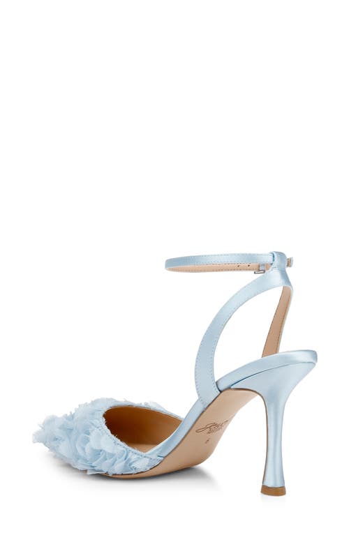 Jewel Badgley Mischka Shannon Pointed Toe Ankle Strap Pump In Sky Blue