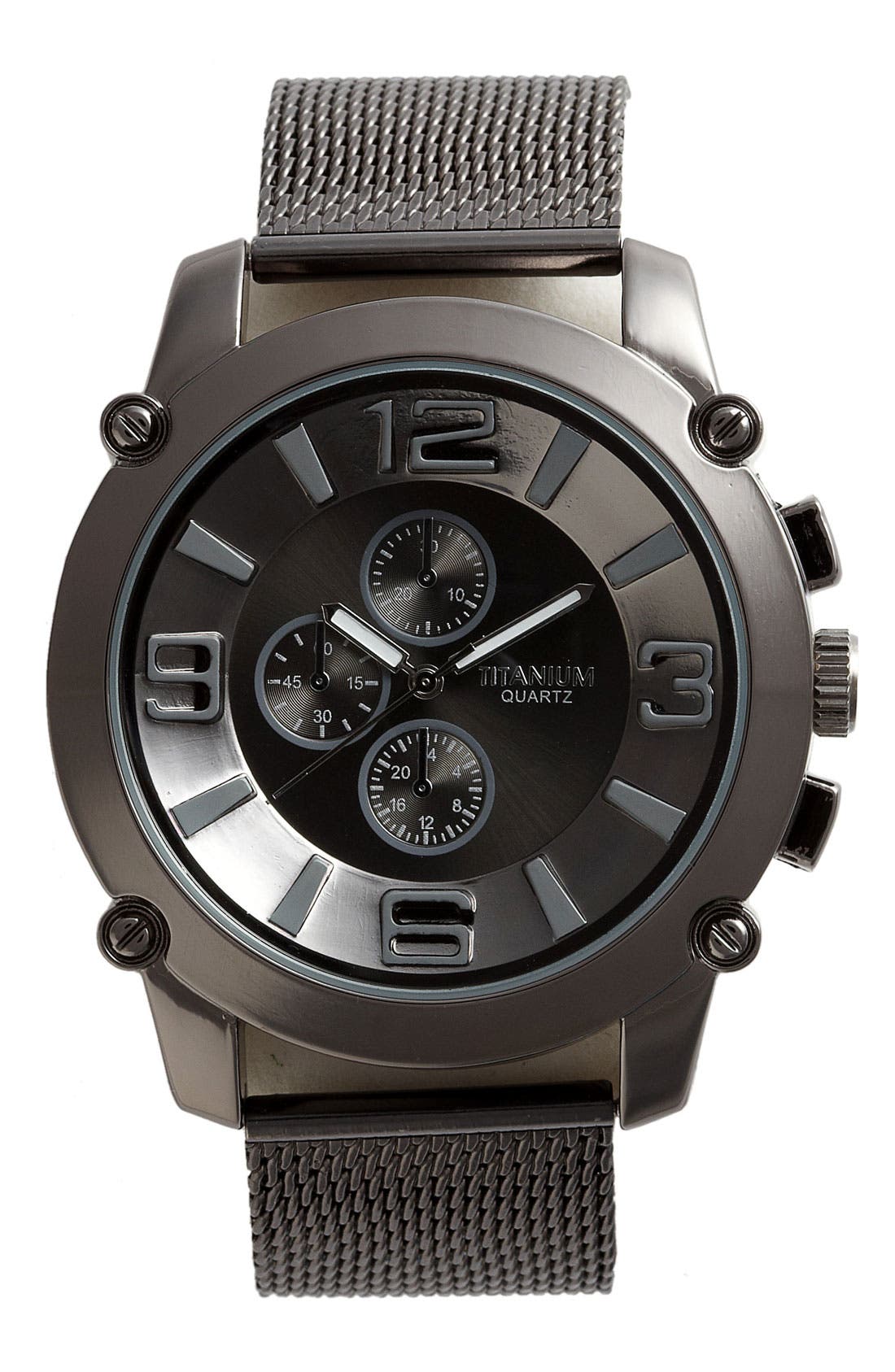 Titanium 'Big Number' Mesh Watch Nordstrom