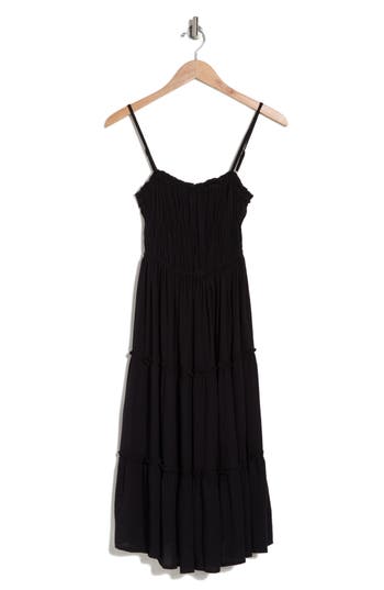 Angie Tiered Maxi Dress In Black
