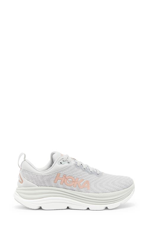 Hoka Gaviota 5 Wide Running Shoe In Harbor Mist/rose Gold