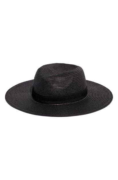 Madewell Mesa Packable Straw Hat In True Black Straw