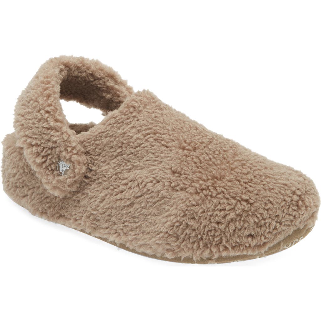 Crocs Classic Cozzzy Faux Fur Slipper Clog In Mushroom