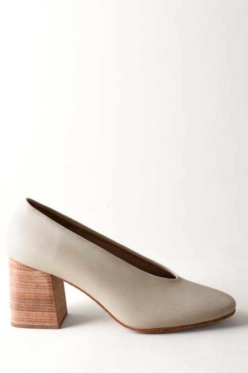 Huma Blanco Salvador Block Heel Pump In Bone