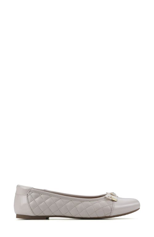 Shop White Mountain Footwear Seaglass Quilted Ballet Flat In Eggshell/smooth