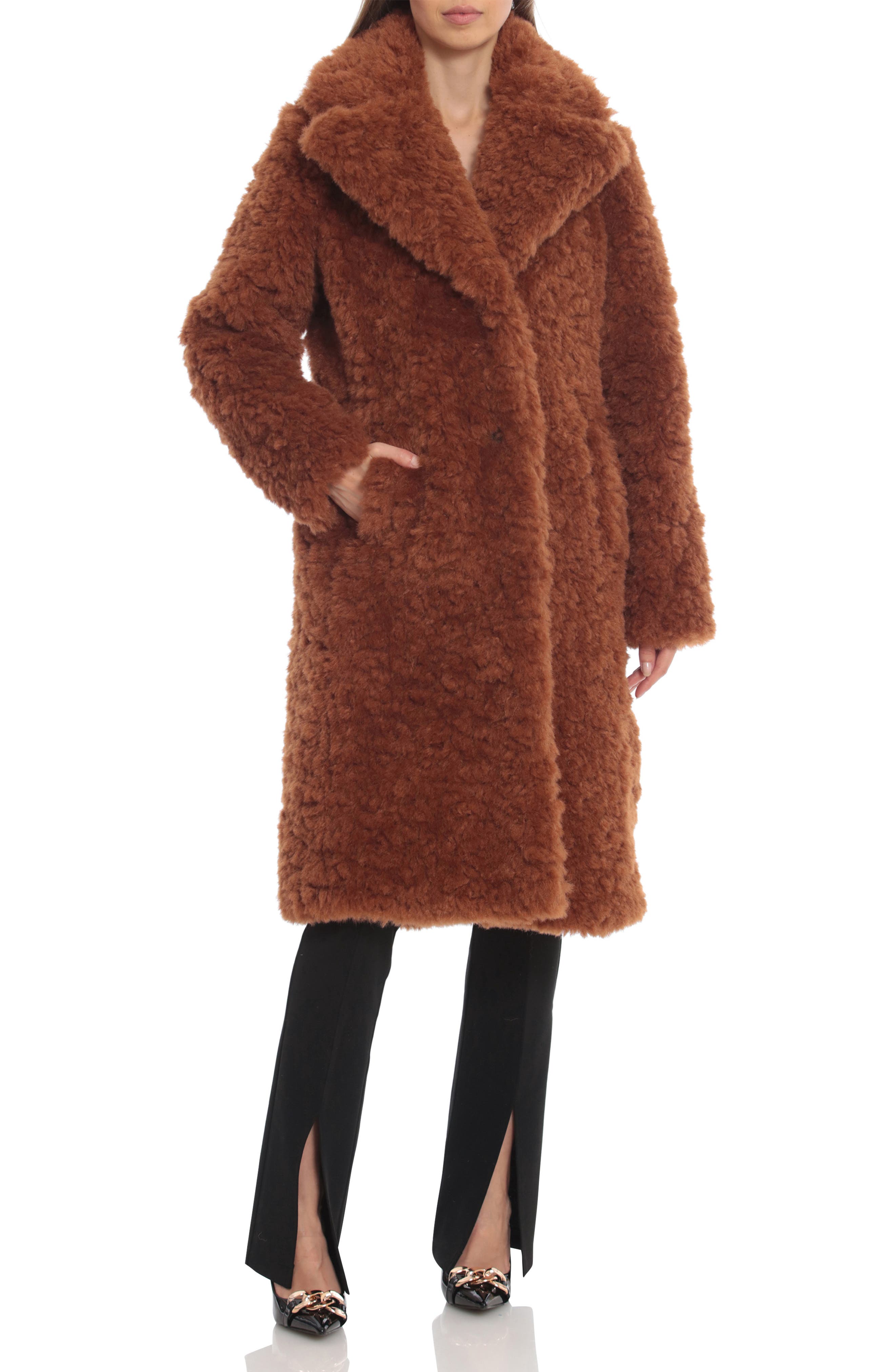 H&M Long coat discount 71% Brown XS WOMEN FASHION Coats Fur 