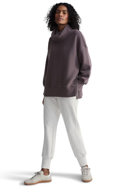 Varley Milton Cowl Neck Sweatshirt In Cocoa Berry