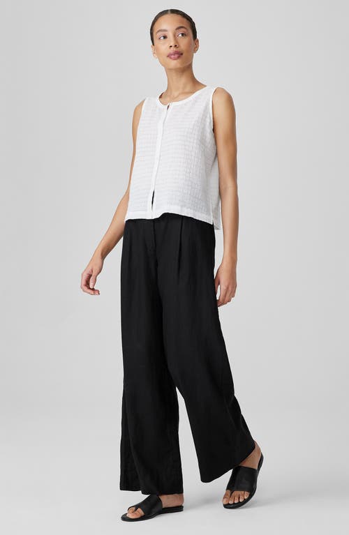 Shop Eileen Fisher Jewel Neck Organic Cotton Vest In White