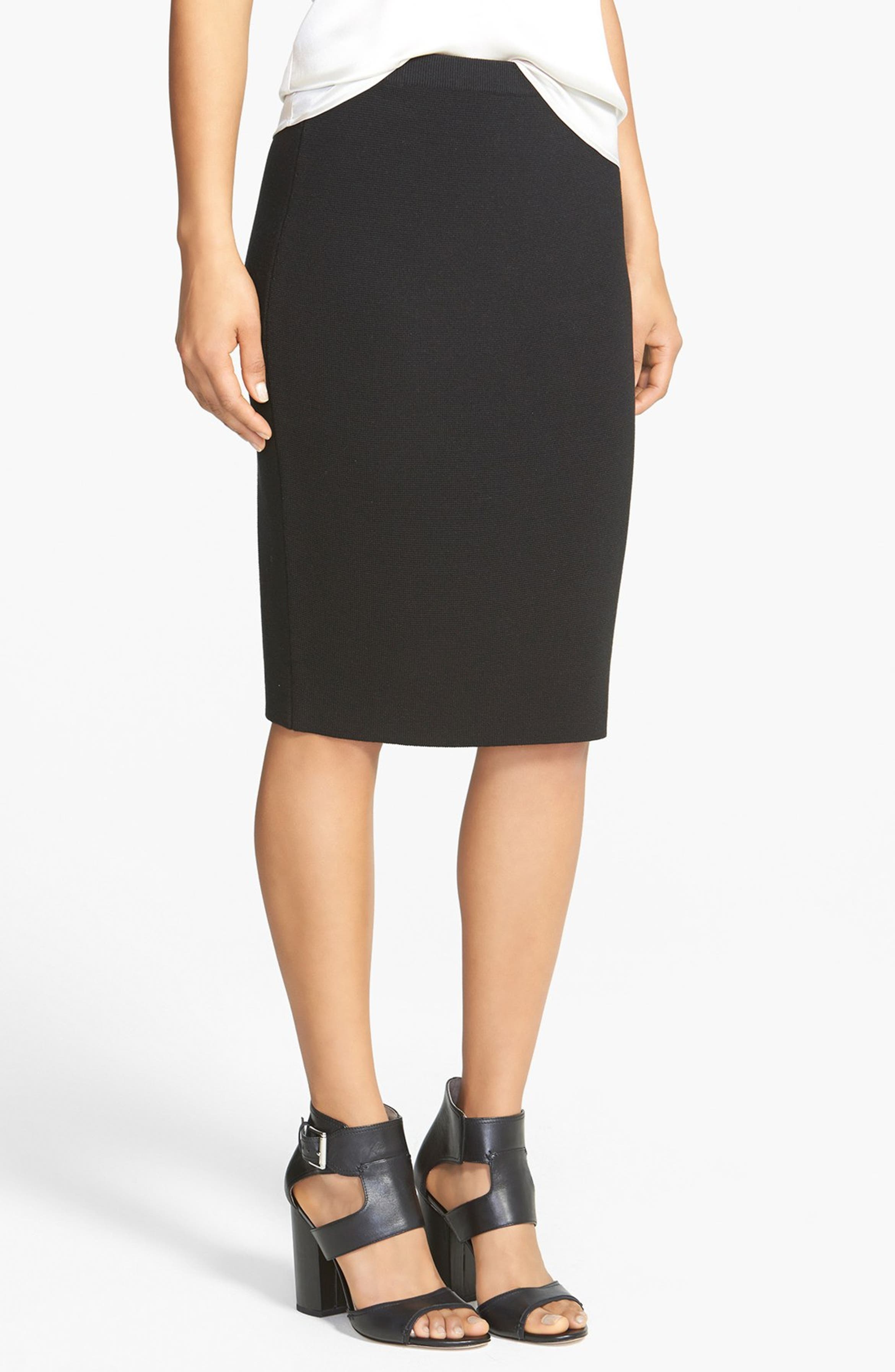 Eileen Fisher Silk & Cotton Straight Skirt (Petite) | Nordstrom