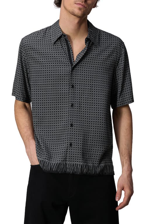 Rag & Bone Dalton Stretch Short Sleeve Button-up Shirt In Black