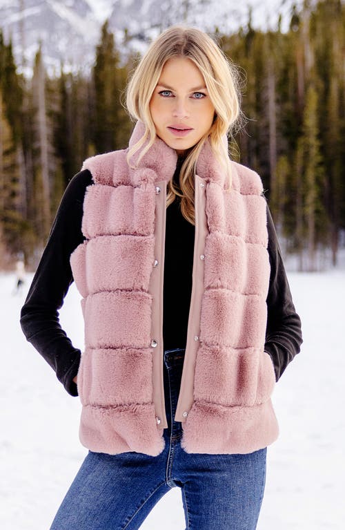 Shop Donna Salyers Fabulous-furs Donna Salyers Fabulous Furs Posh Faux Fur Puffer Vest In Rosewood