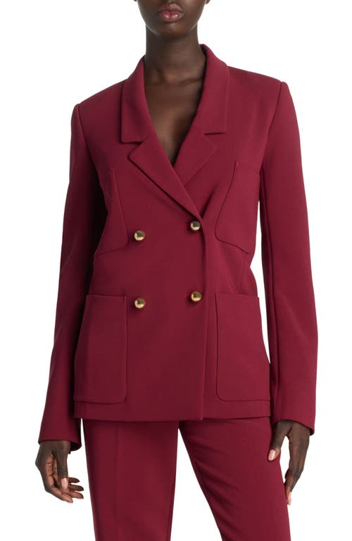 St. John Collection Double Breasted Stretch Cady Blazer Raspberry at Nordstrom,