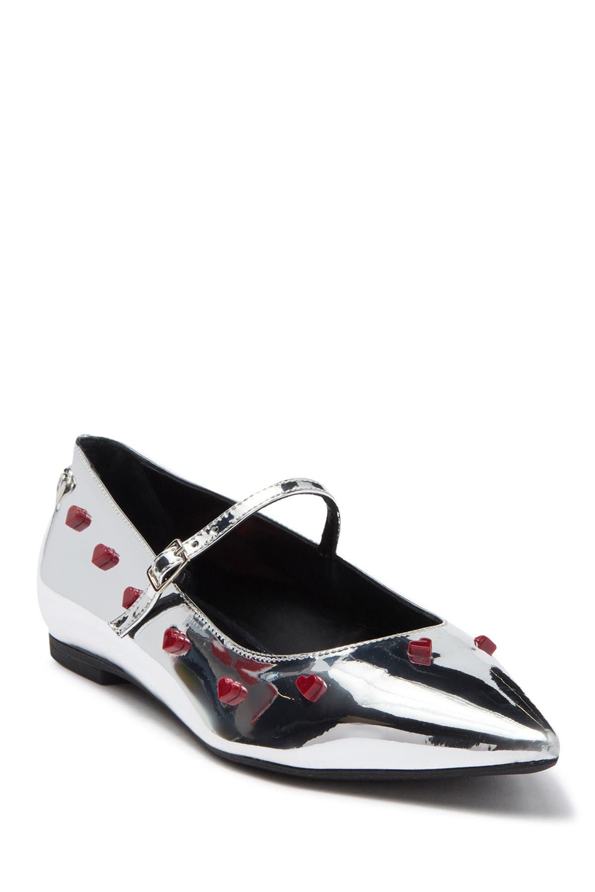 metallic pointed toe flats