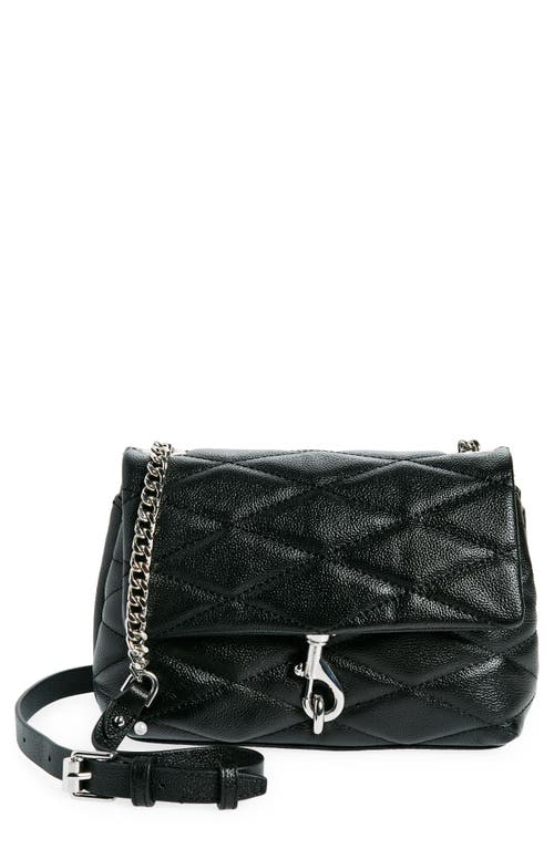 Rebecca Minkoff Edie Diamond Quilt Leather Crossbody Bag In Black